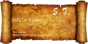 Sós Tibor névjegykártya